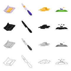 Vector design of creamy and product logo. Collection of creamy and farm stock symbol for web.