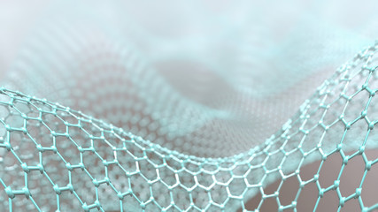 Data technology background. Abstract hexagon background. Graphene molecular grid. 3d render