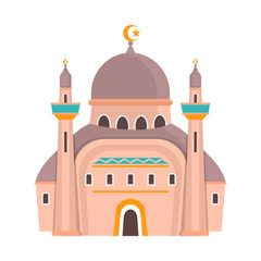 Vector illustration of mosque and church symbol. Collection of mosque and muslim stock symbol for web.