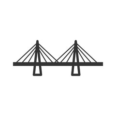 Bridge sign icon in flat style. Drawbridge vector illustration on white isolated background. Road business concept.