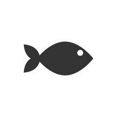 Fish sign icon in flat style. Goldfish vector illustration on white isolated background. Seafood business concept.