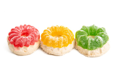 fruit jelly marshmallow isolated