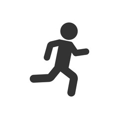 Fototapeta na wymiar Running people sign icon in flat style. Run silhouette vector illustration on white isolated background. Motion jogging business concept.