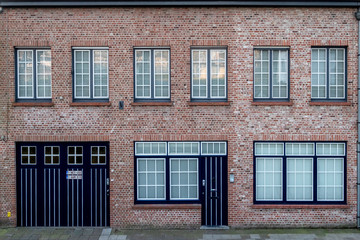 Facade of a house in the city of Bruges in Belgium