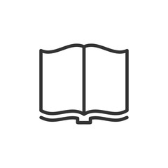 Open book icon in flat style. Literature vector illustration on white isolated background. Library business concept.