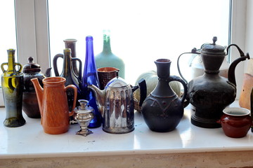 Beautiful small bottles and jugs. Them it is possible to admire and draw!