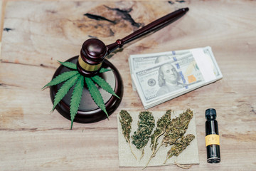 Vegetables, marijuana, indica, marijuana, hemp, CBD, marijuana leaves and judging mallets