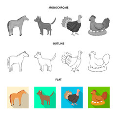 Isolated object of breeding and kitchen  sign. Collection of breeding and organic  vector icon for stock.