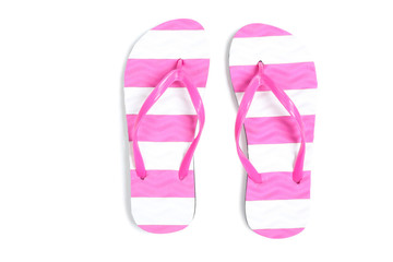 Pair of flip flops isolated on white background