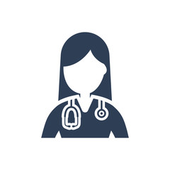 Simple Illustration of Female Doctor Icon