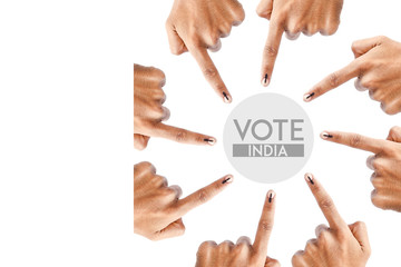 Indian Voter Hand with voting sign