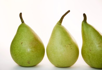 Three pears isolated