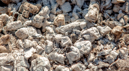 ash in fireplace natural background texture, ash background .