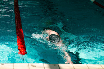 Swimmer's finish in the sports pool