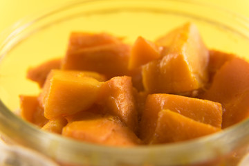 slices of mango in a bowl