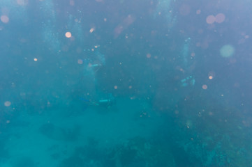 Fototapeta na wymiar Scuba diving water sport activity