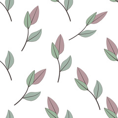 Beautiful and elegant flowers buds on the white background. Vector seamless pattern with flowers. watercolor fabric design
