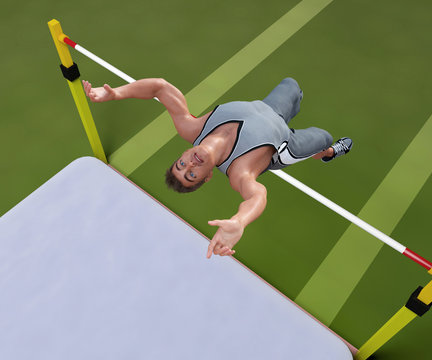 Image jump athlete  3D illustration, 3D model DAZ STUDIO