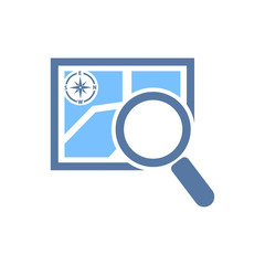 Simple Illustration of Map Search Icon