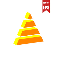  Pyramid icon.Isometric and 3D view.