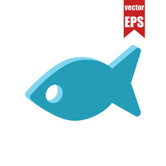 Fish icon.Isometric and 3D view.