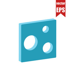 Ice cube icon.Isometric and 3D view.