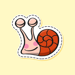 Snail sticker. Funny emoji. Icon, elements.