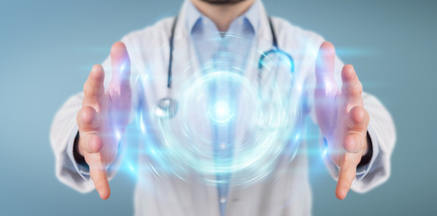 Scientist creating renewable and sustainable eco energy 3D rendering