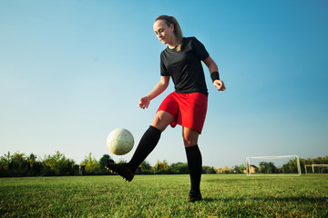 Fototapeta na wymiar Woman soccer player