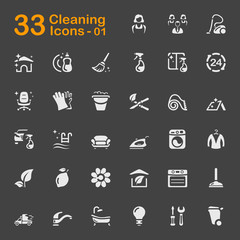 Cleaning outline icons. Contains such icons as handyman, vacuum cleaner, lemon, maid, ironing and more. Editable stroke. 32x32 pixel.