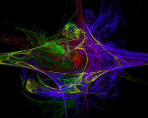 abstract digital fractal, fantasy design imagination ornament