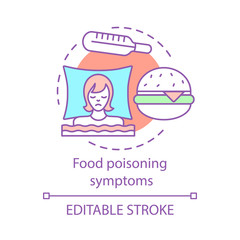 Food poisoning symptom concept icon