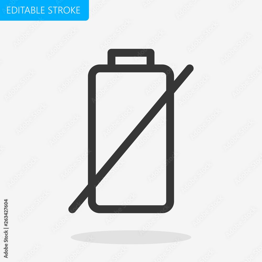 Poster battery empty icon editable stroke pixel perfect vector