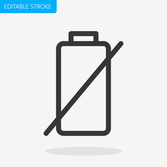 Battery Empty Icon Editable Stroke Pixel Perfect Vector