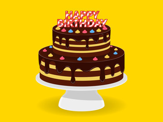 Birthday Cake Illustration Vector