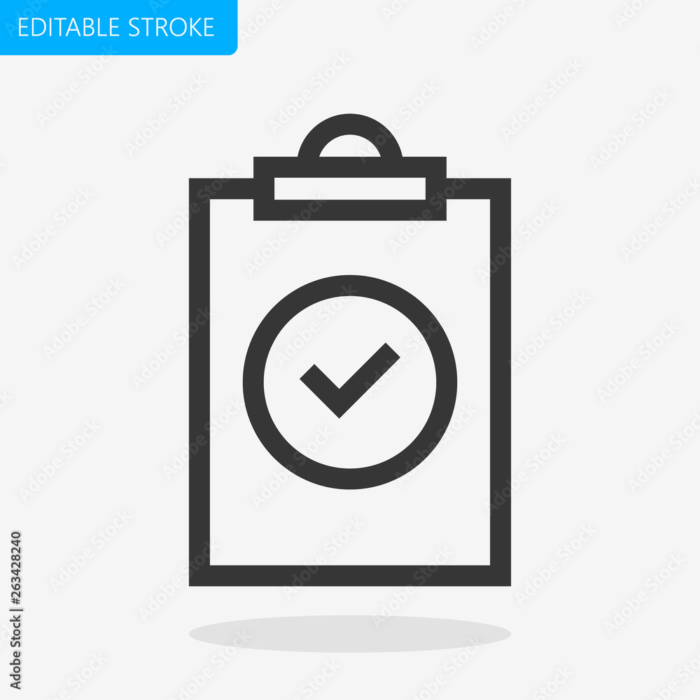 Poster task list ok icon editable stroke pixel perfect vector