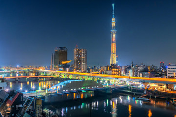 Tokyo, Japan cityscape with the Skytree