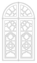 Vector line door. Isolated on white background.