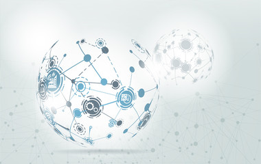 World map point and line composition concept