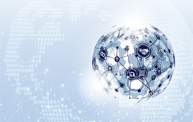 World map point and line composition concept