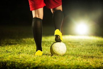 Soccer ball and grass