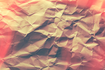 Vintage texture of crumpled paper close up.