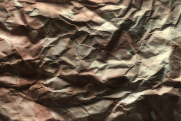 Vintage texture of crumpled paper close up.