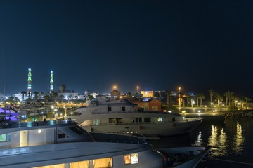 Port at the Red Sea night phot