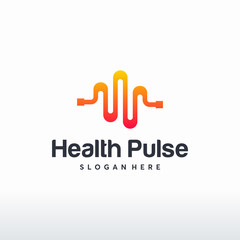 Health pulse logo designs concept vector, Healthcare logo template