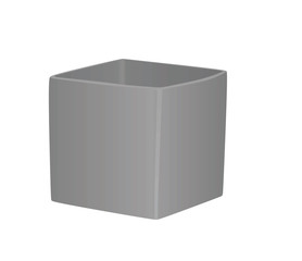 Grey flower pot. vector illustration