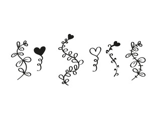 Set of Coloring Page. Adult Coloring Book Set and Antistress freehand sketch with flowers. Vector illustration.