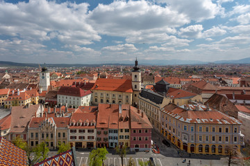 Obraz premium Ciudad medieval de Sibiu, Transilvania, Rumanía