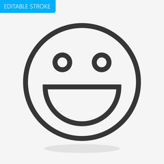 Emoji face Icon Editable Stroke. Pixel Perfect Vector