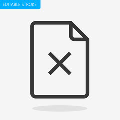 File declined Icon Editable Stroke Pixel Perfect Vector